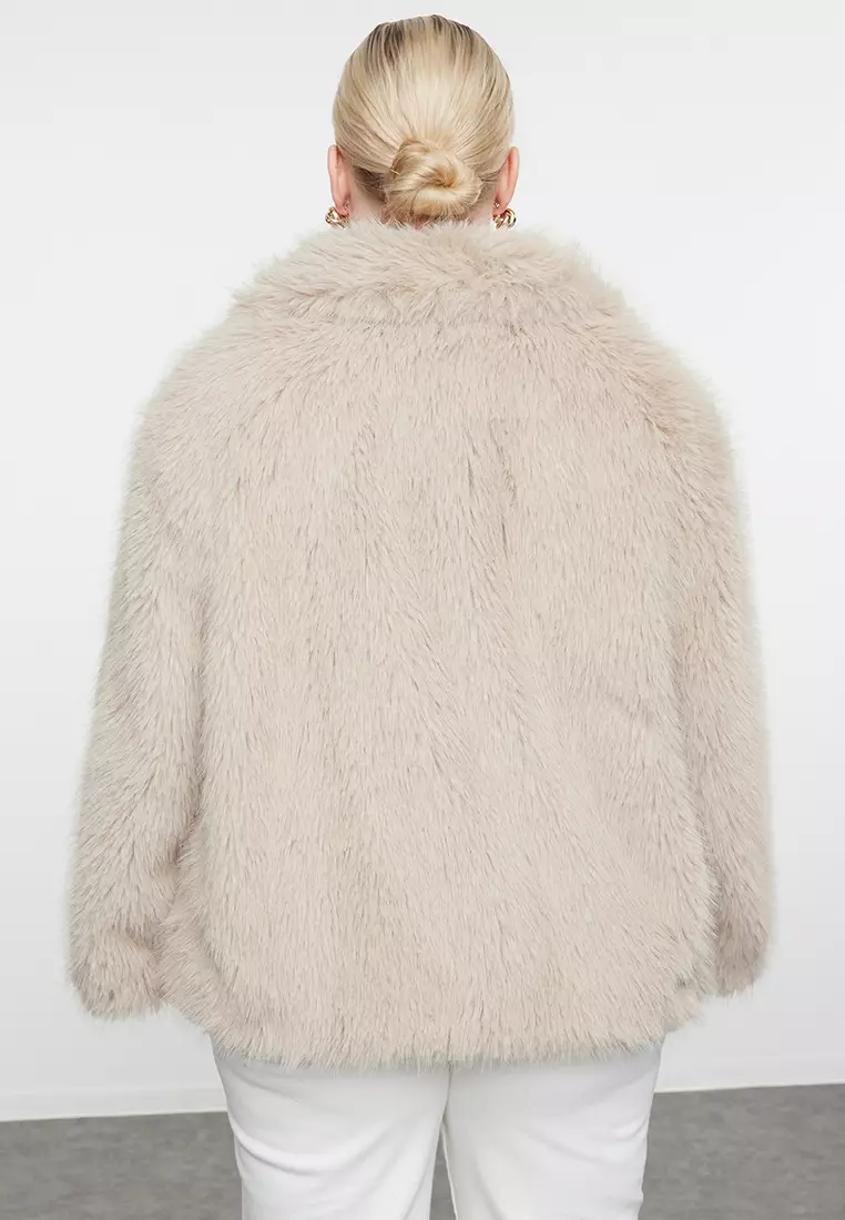 Plus Size Faux Fur Coat
