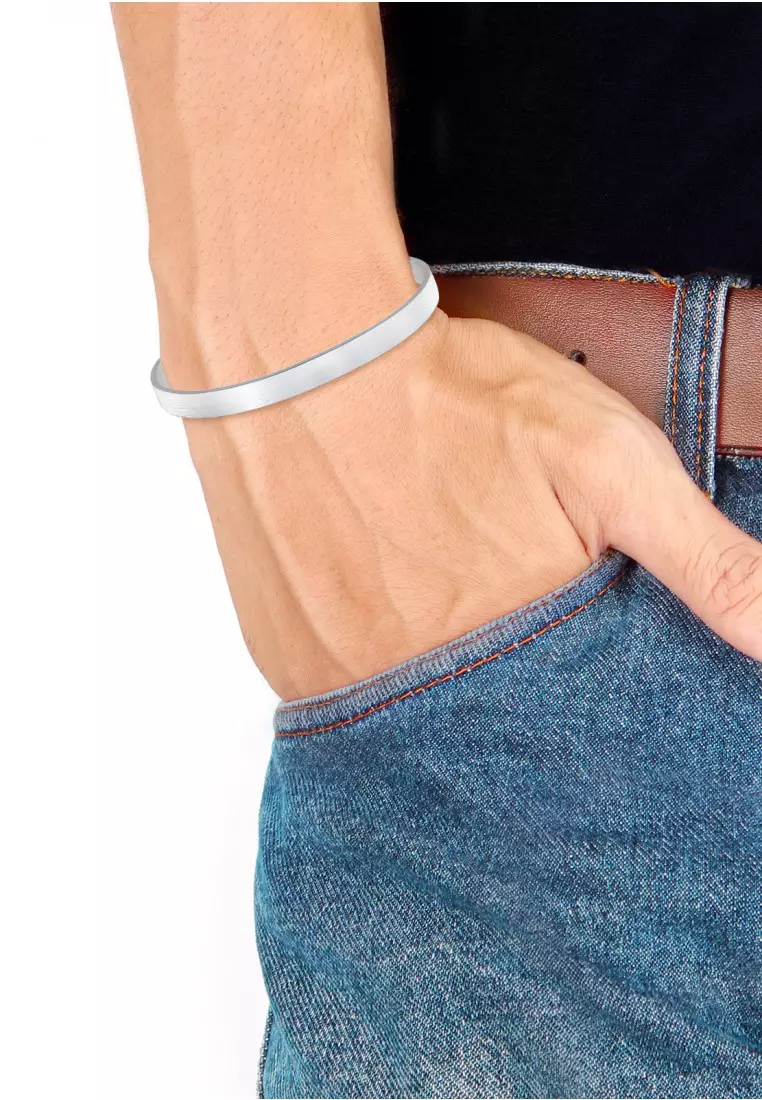 Perhiasan Pria Perak Asli - Silver Gelang Man Basic Silver