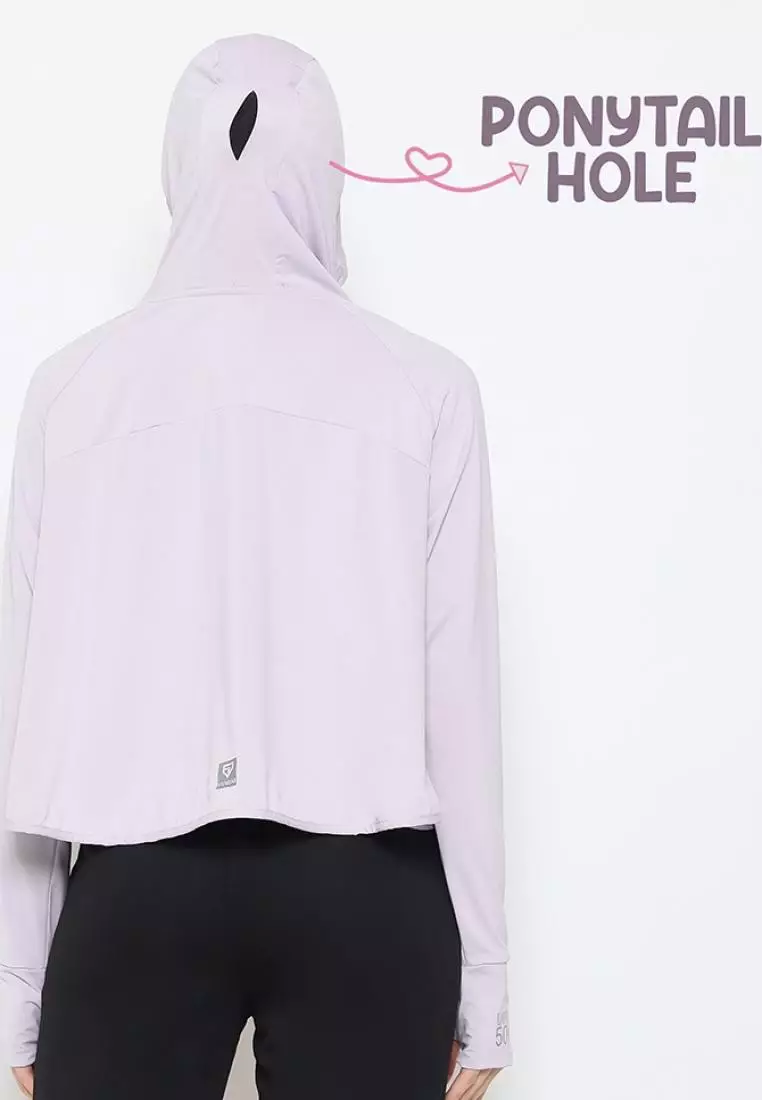 Fitwear - Jaket K-Style Anti UV Olahraga Wanita RIHANNA UPF 50++ CROP - LILAC
