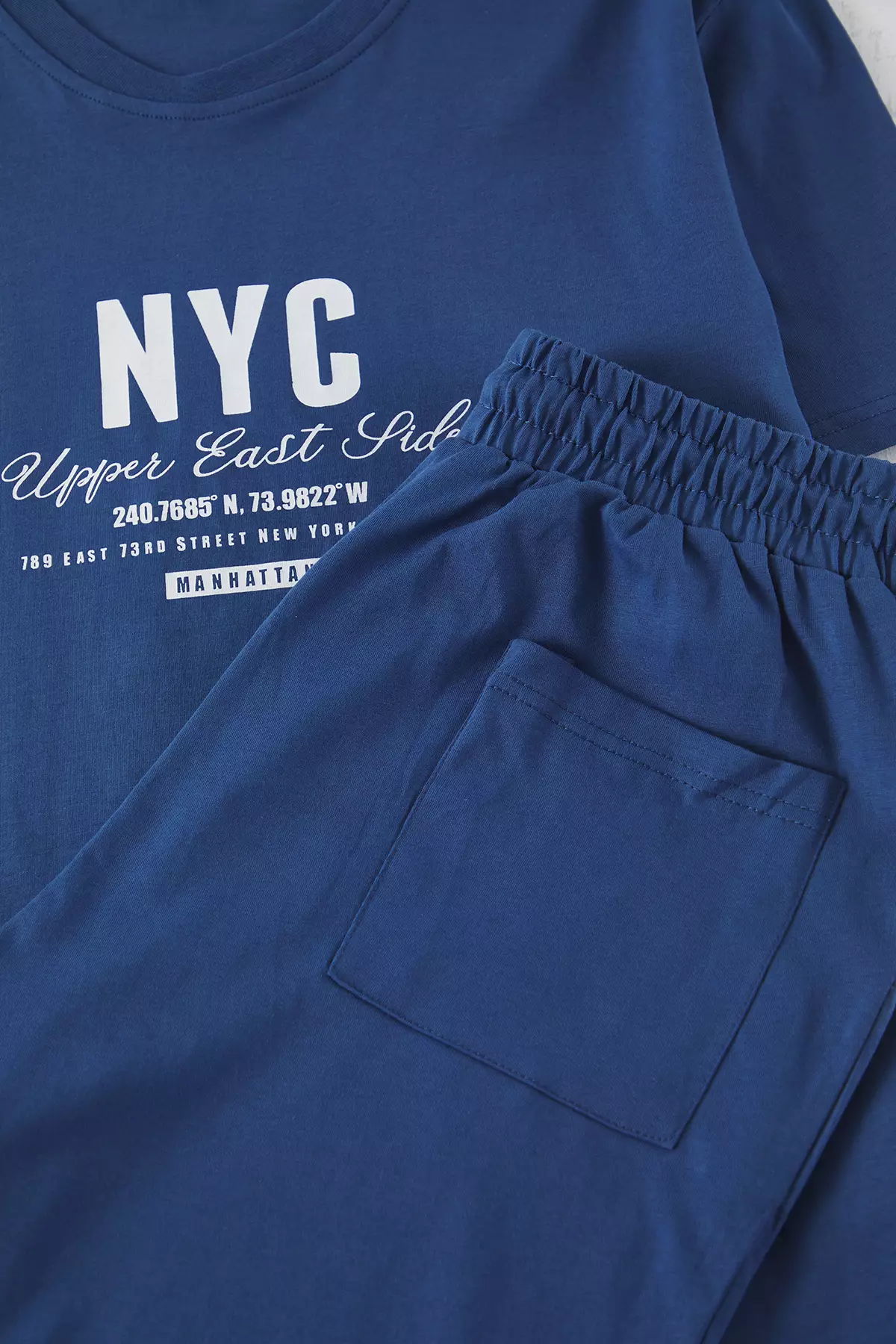 Regular Fit Slogan Printed Pyjamas Set