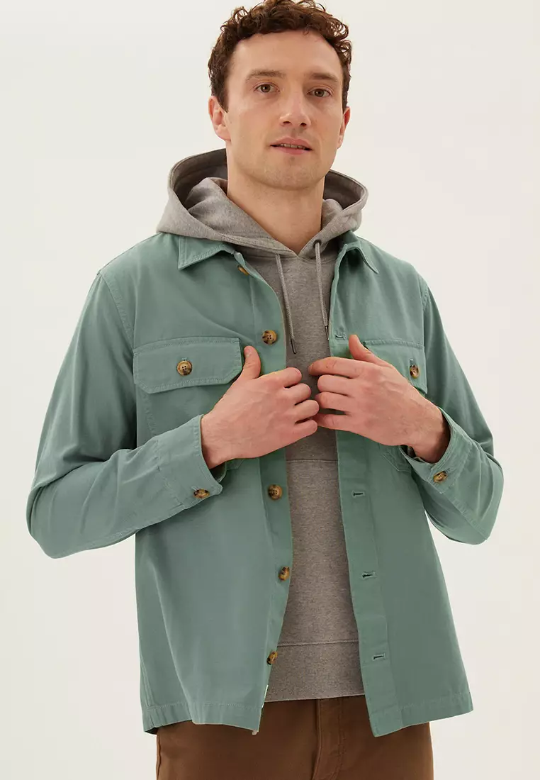 Pure Cotton Garment Dyed Overshirt