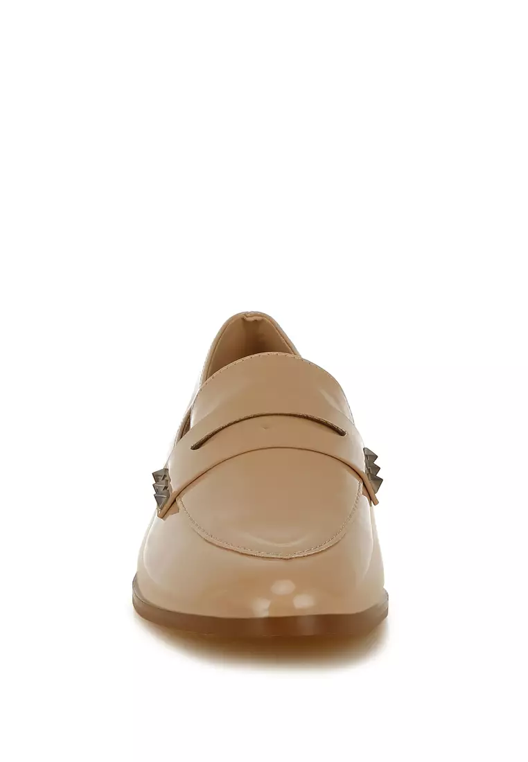 米色漆皮 Penny 樂福鞋