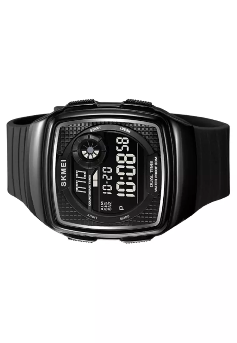 Jam Tangan Digital Pria Alarm EL Light Material TPU Waterproof WB08 ORIGINAL