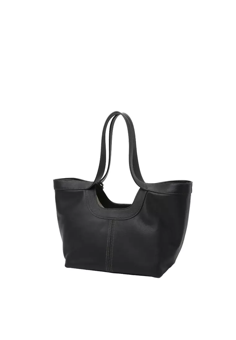 Scoop Top Basket 手提袋 - 黑色
