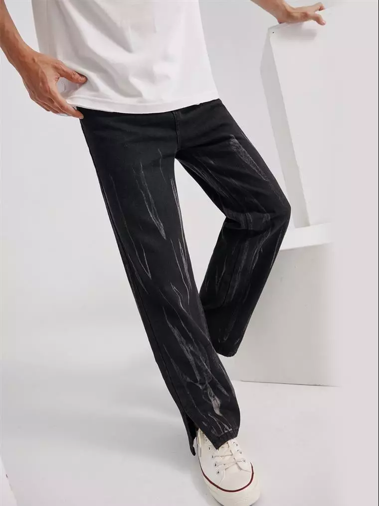 Cotton Washed Brushed Color Split Jeans [KL1568]