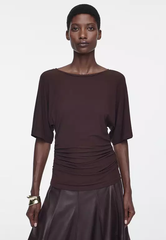 Ruched Jersey T-Shirt