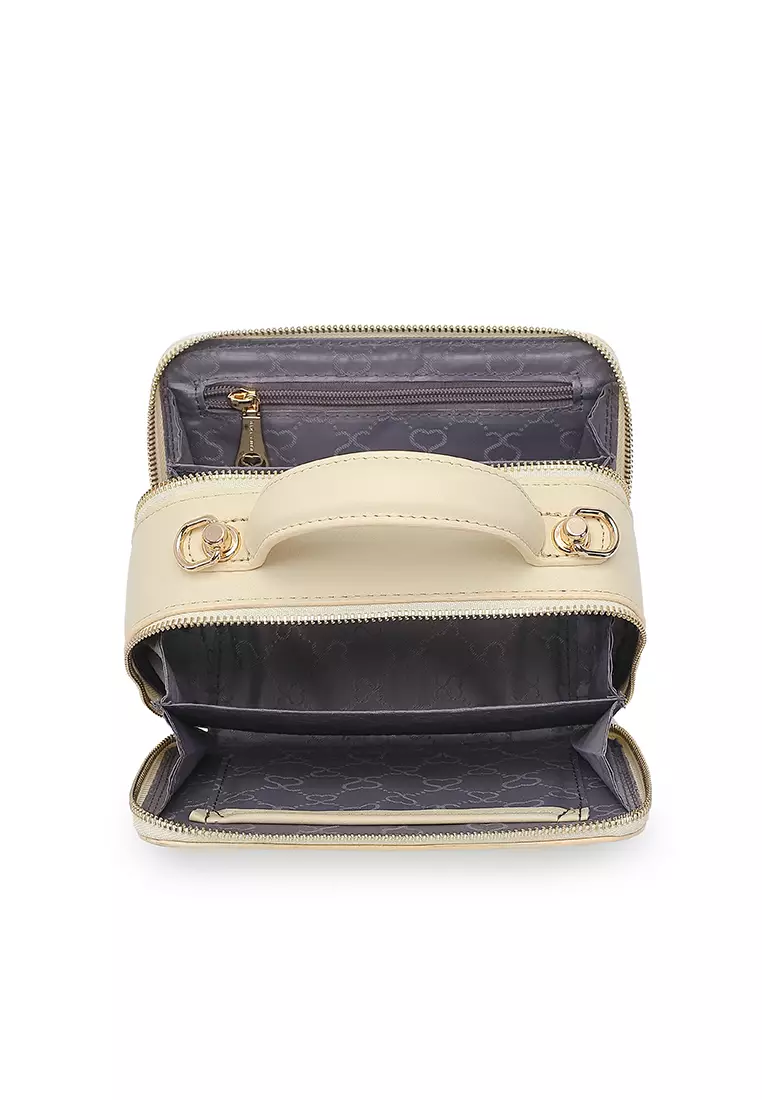 Women's Monogram Top Handle Bag / Sling Bag / Crossbody Bag (Tas Selempang / Tas Tangan) - Putih