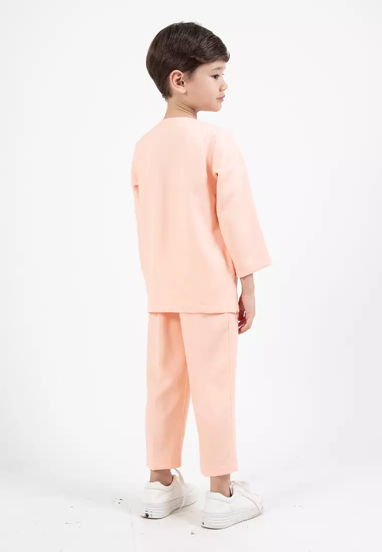 Alain Delon Slim Fit Baju Johor Ayah Anak Sedondon set - 19024504C-63Orange