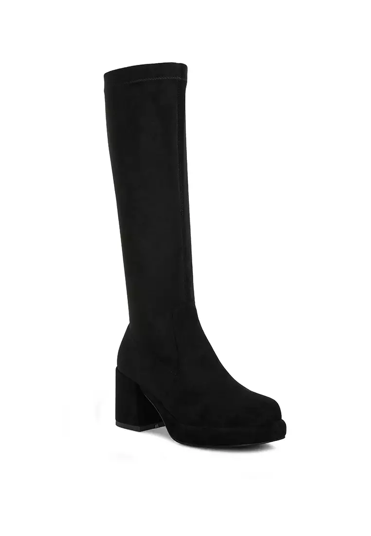 Buy Rag CO. Black Microfiber High Ankle Boots 2024 Online