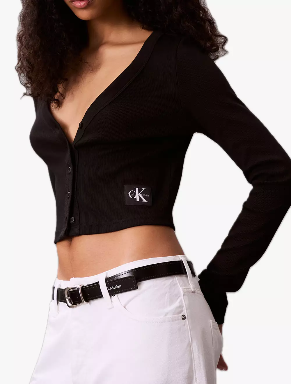 Calvin Klein - Cropped Ribbed Cotton Cardigan