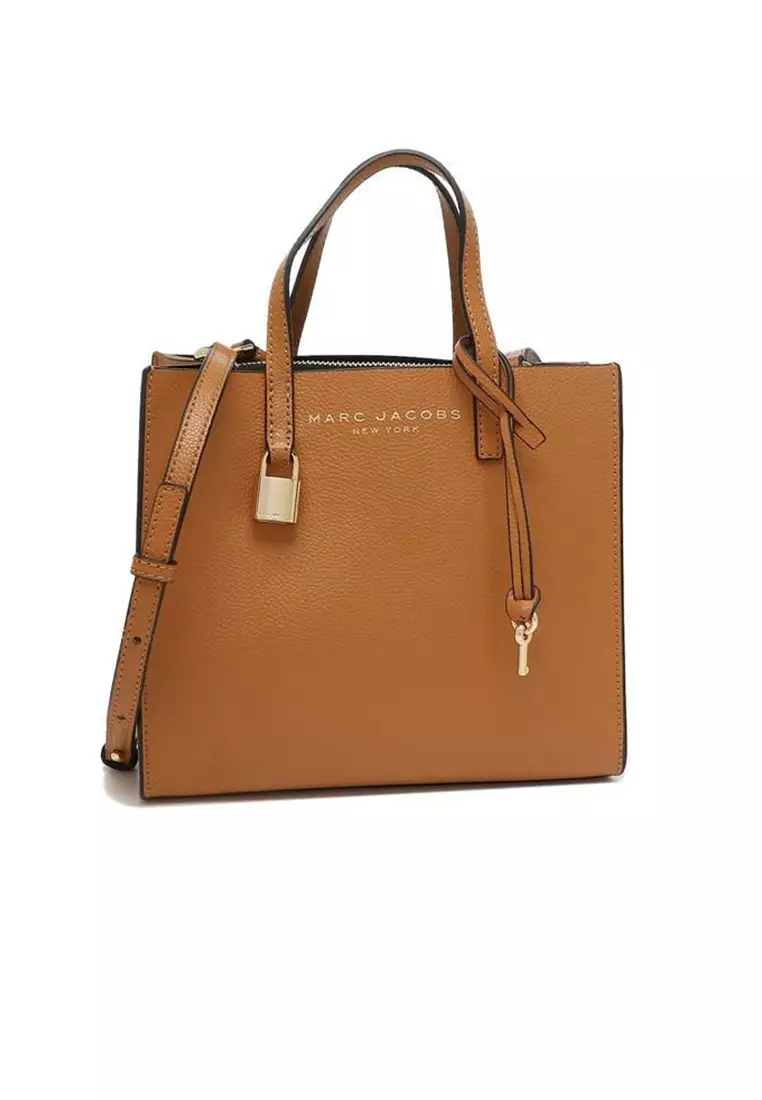 Mini Grind Coated Leather Tote Smoked Almond M0015685