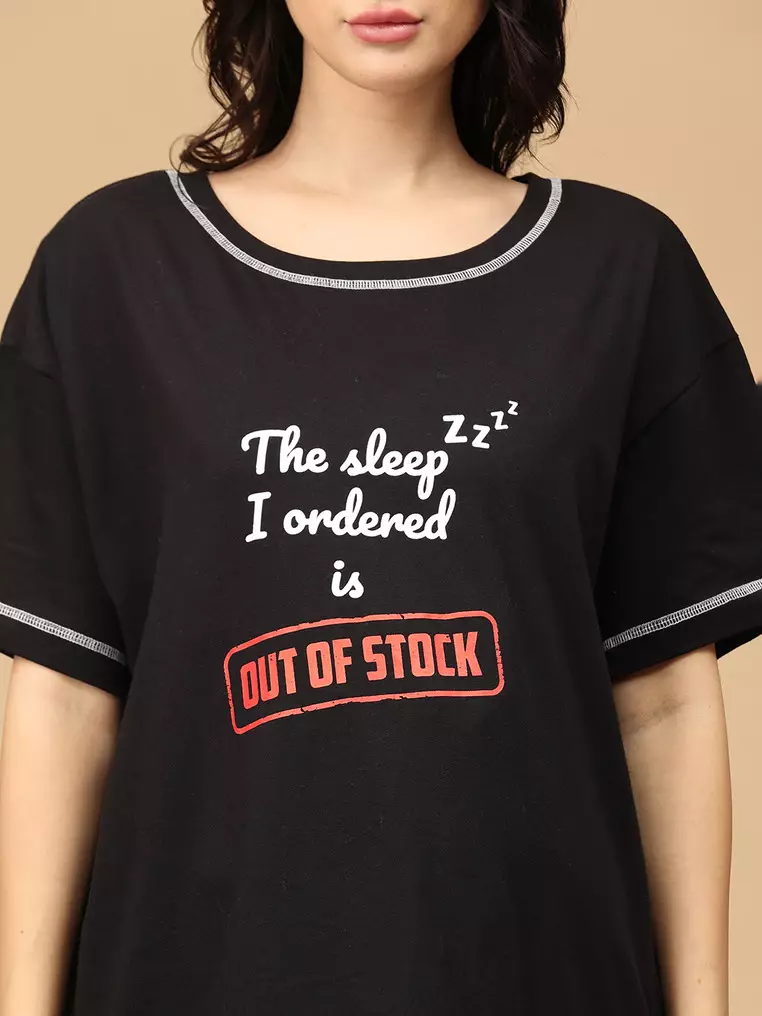 Out of Stock Oversized Maternity T-Shirt - Black