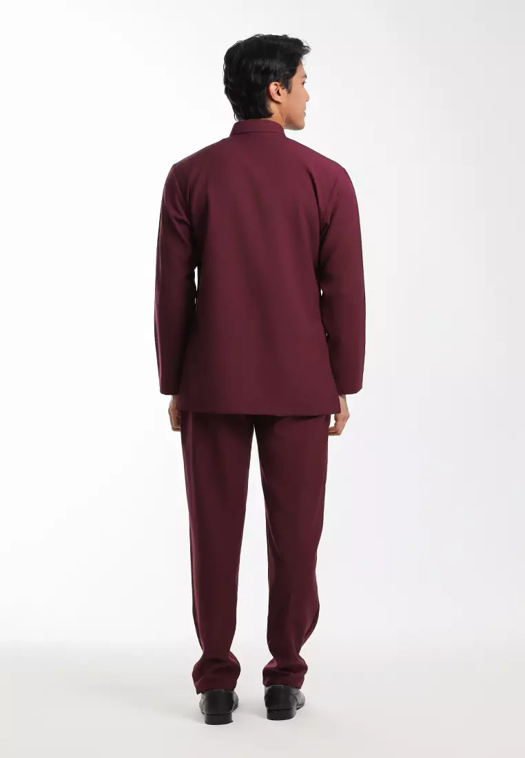 Alain Delon Baju Melayu Cekak Musang Dewasa - 19026002-78Bergundy
