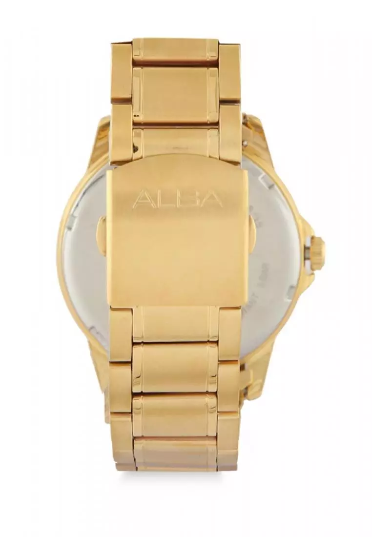 Jam Tangan Pria Alba Original Garansi Resmi Strap Stainless Steel Gold AS9B06 AS9B06X1 Gold