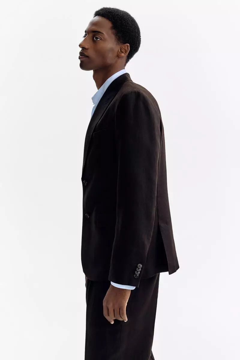 Regular Fit Linen-blend jacket