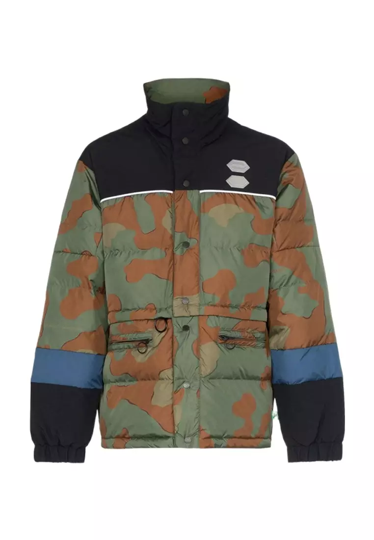 Off white on sale camo down jacket