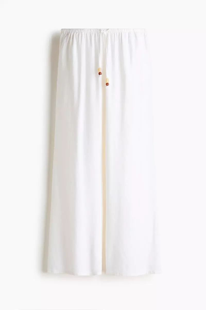 Linen-blend drawstring trousers
