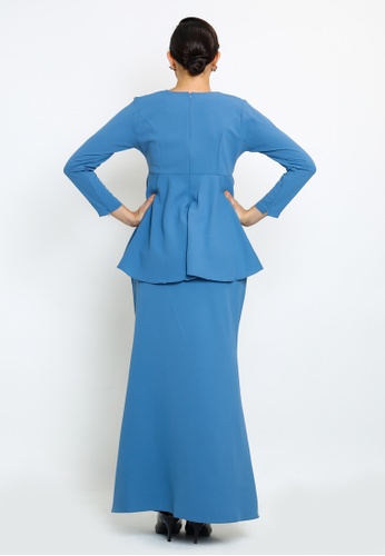 Buy Jane-Kurung Modern style with drape detail from OWLBYND in Blue only 299