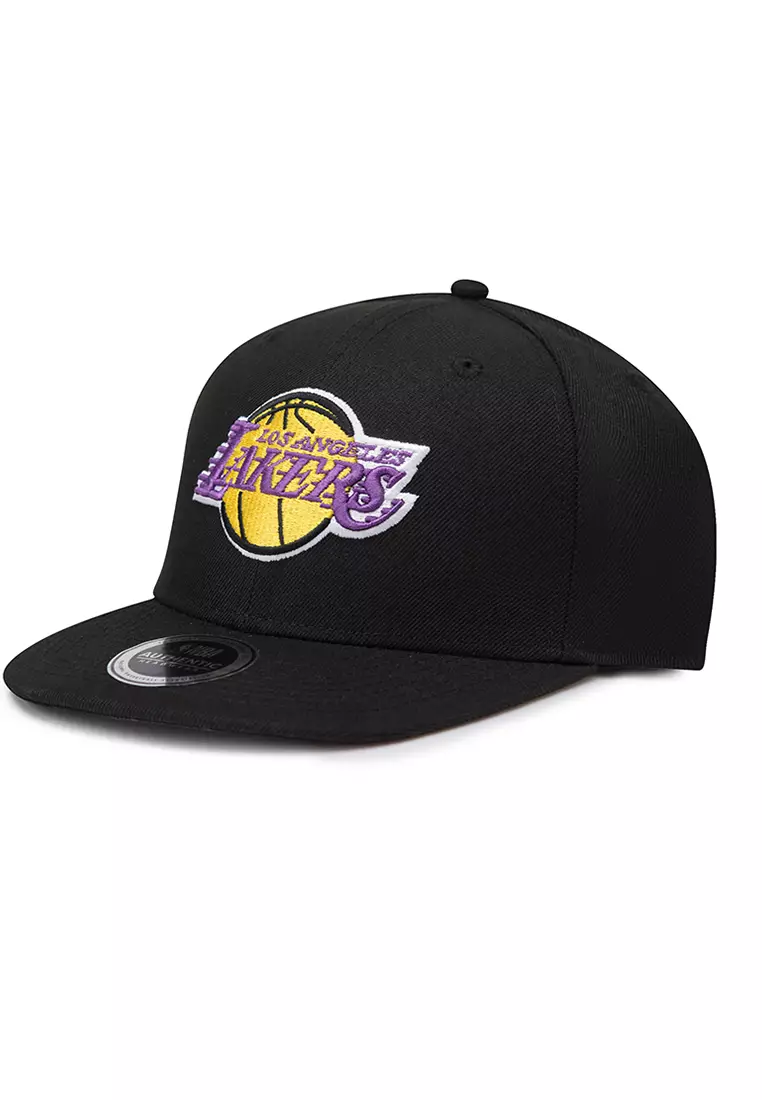 Logo Embroidery Los Angeles Lakers Mens Flat Flexfit Cap