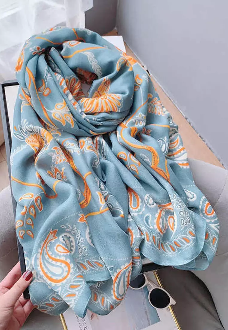 Jual San Marco Women's Accessories Paisley Pattern Border Savanna ...