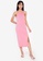 ZALORA BASICS pink Contrast Piping Midi Dress with Slit F3EA6AA4EF9B6BGS_5
