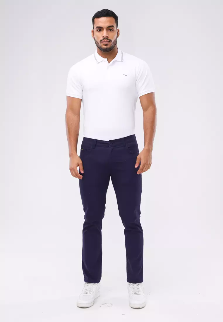 Colored Long Pants Slim Tapered Stretch