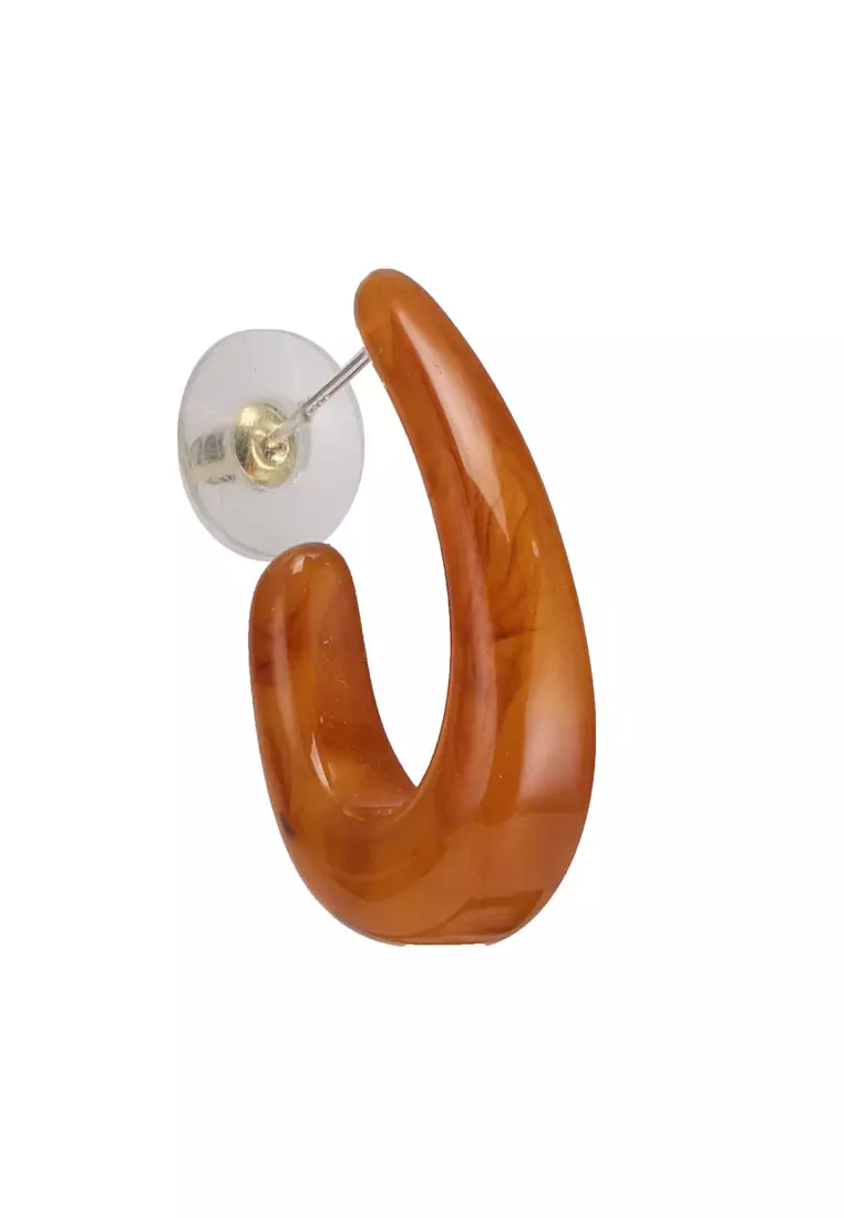 Red resin sale hoop earrings