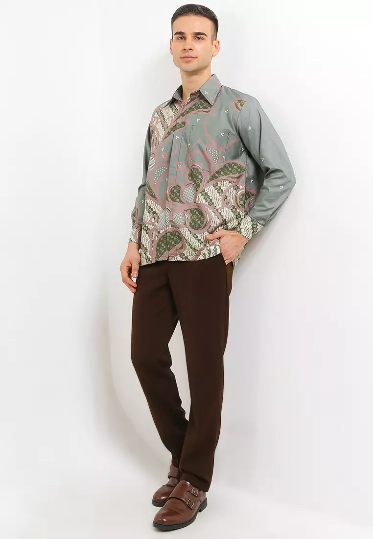 Mulyo Kemeja Batik Exclusive Premium Pria Casual Modern Lengan Panjang