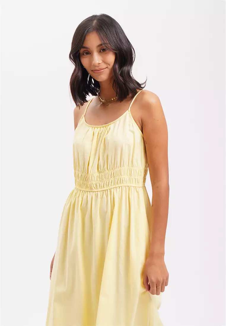 Smocked yellow dress clearance