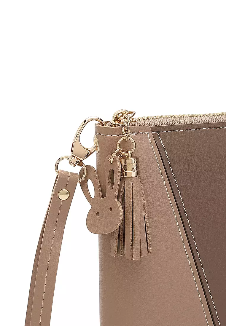 Women's Clutch Purse / Wallet (Dompet Wanita dengan Gelang) - Cokelat