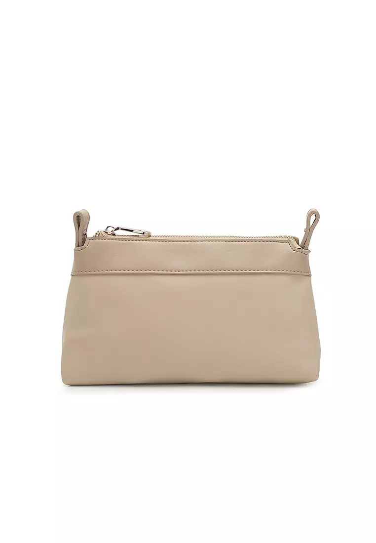Women's Top Handle Bag / Sling Bag / Crossbody Bag / Shoulder Bag - Dark Brown / Apricot