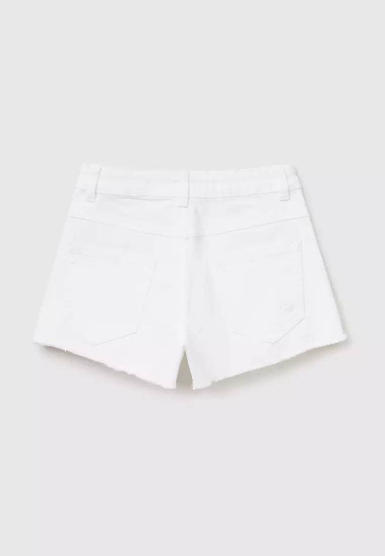 Frayed high-waisted shorts