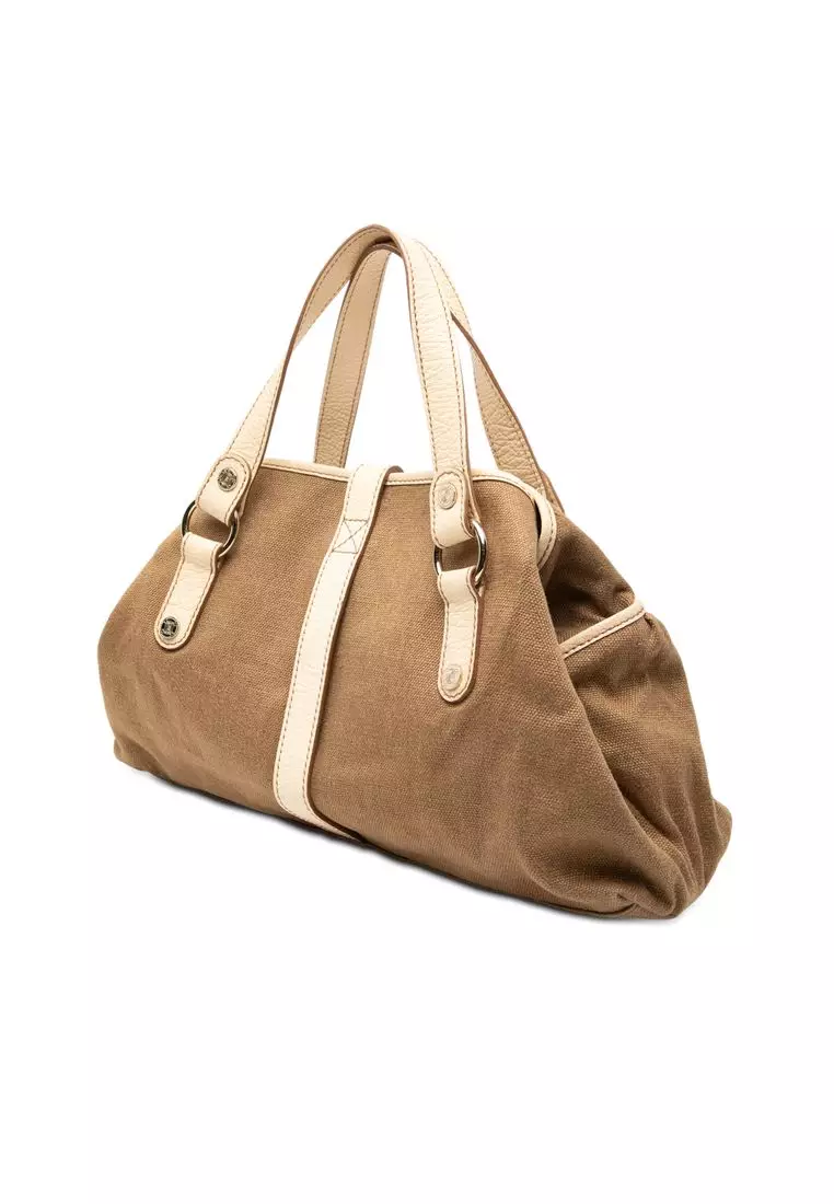 Pre-Loved Celine Canvas Boogie Tassel Tote