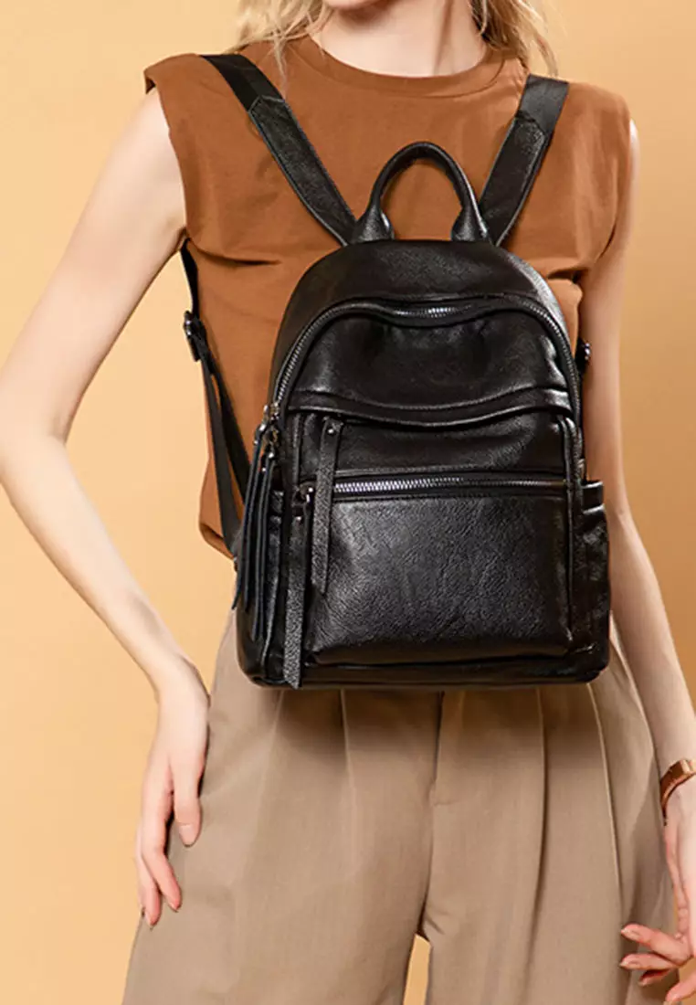 casual leather backpack