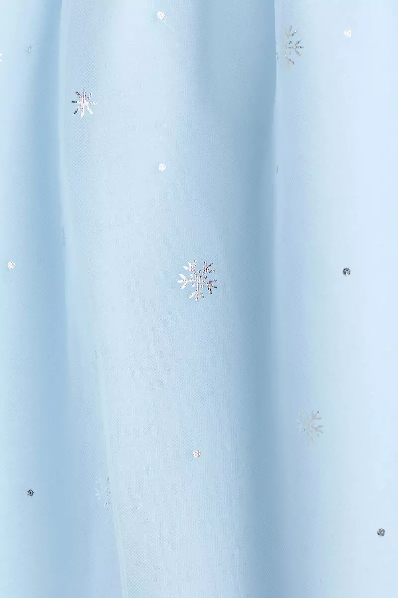 Print-motif tulle-skirt dress