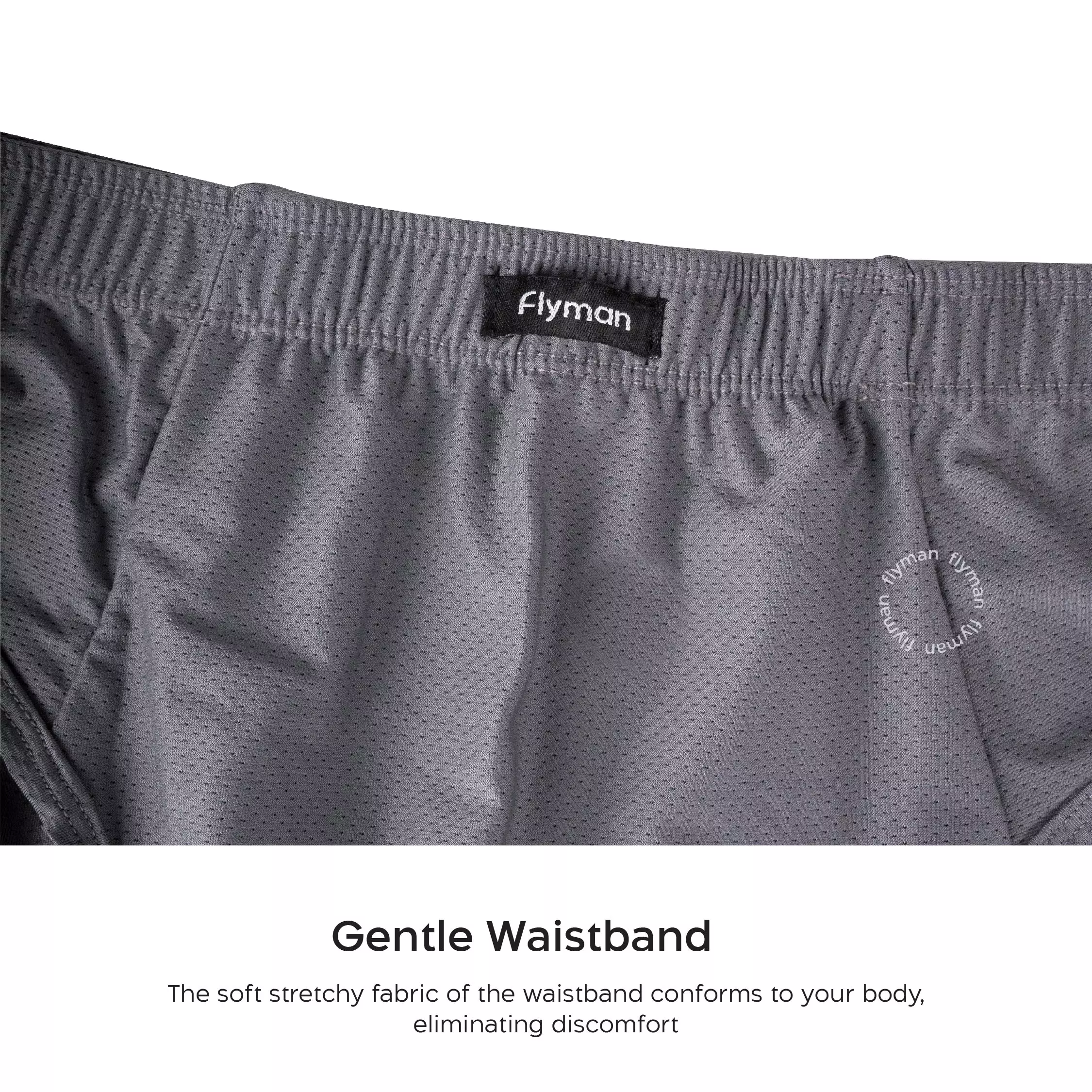 Flyman Ice Silk Big Size Briefs 1 pcs FM 3472 - Onyx