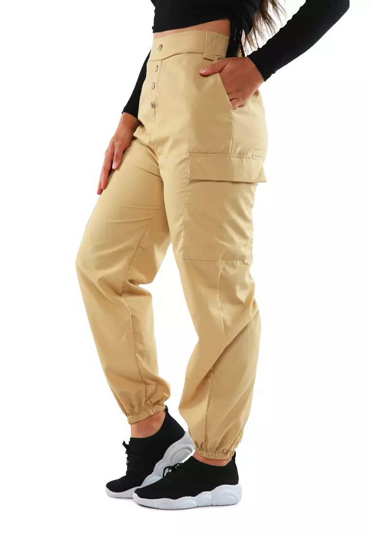 Style up Cargo Belted Pant in Nude