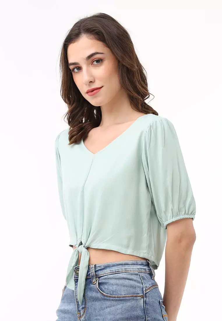 Buy Fubu Queens Crop Top Puff Sleeve 2024 Online Zalora Philippines