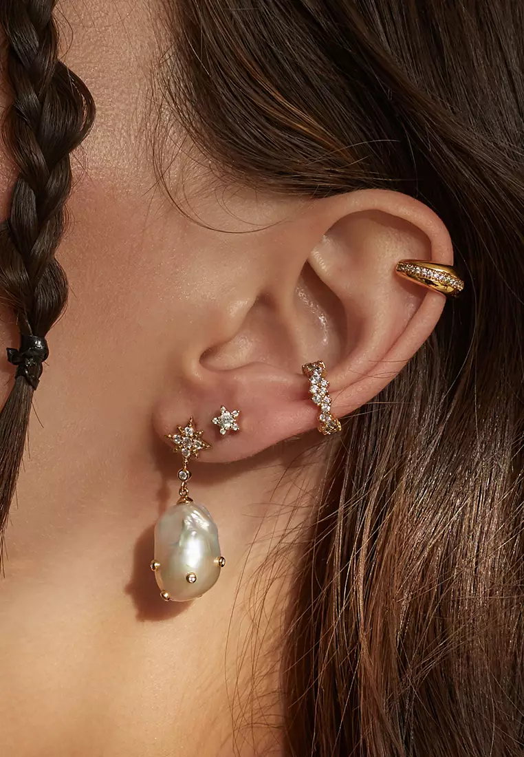 Buy Wanderlust Co Pearl Baroque 14K Gold Vermeil Earrings 2024