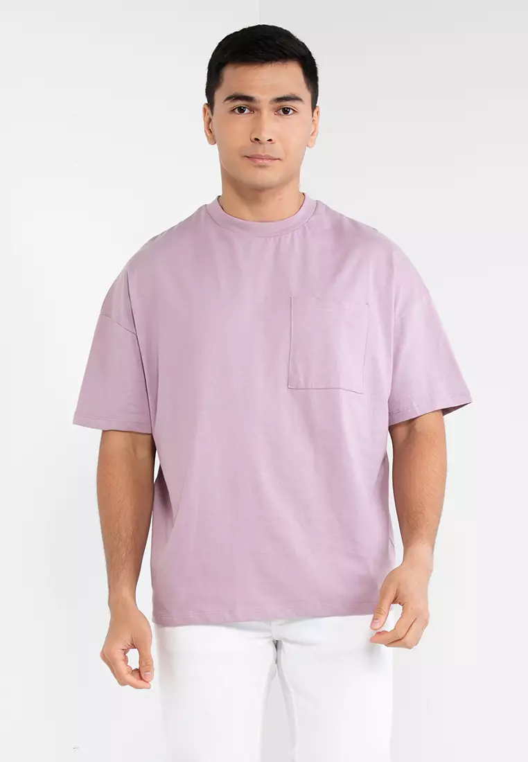 TOPMAN Topman oversized baseball jersey with logo, Lilac Men's