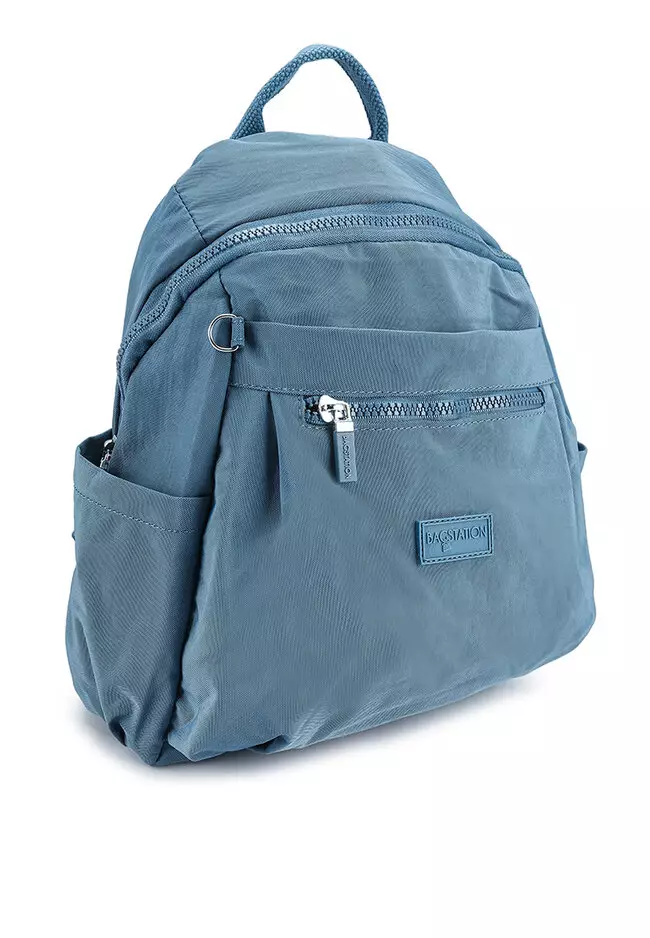 Crinkled Nylon Small Backpack
