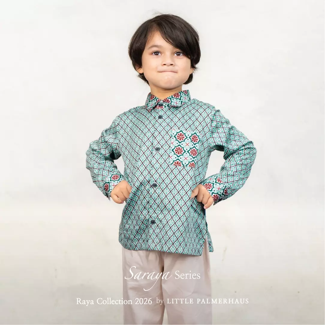 Little Palmerhaus - Baju Lebaran 2026 - Saraya Boy Attire Set (Setelan Baju Koko Anak Usia 1-6 Tahun) Brick Red