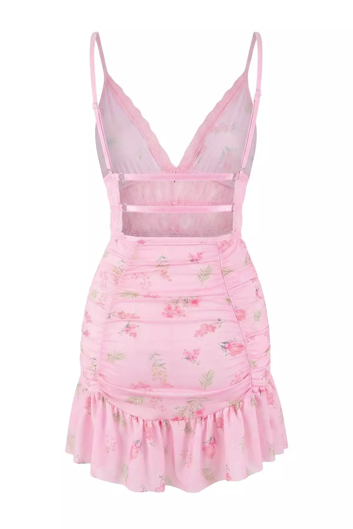 Pink Floral Bodycon Babydoll/Fantasy Nightgown Thmss26Ll1