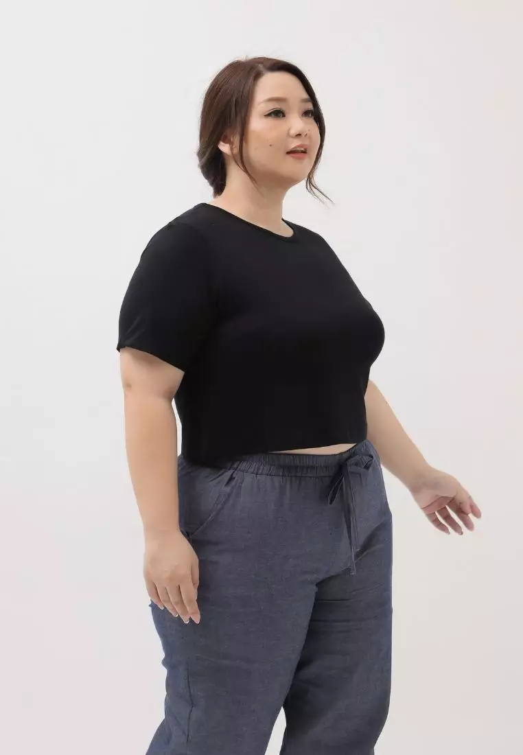 Plus Size Crop Top Kendal Black