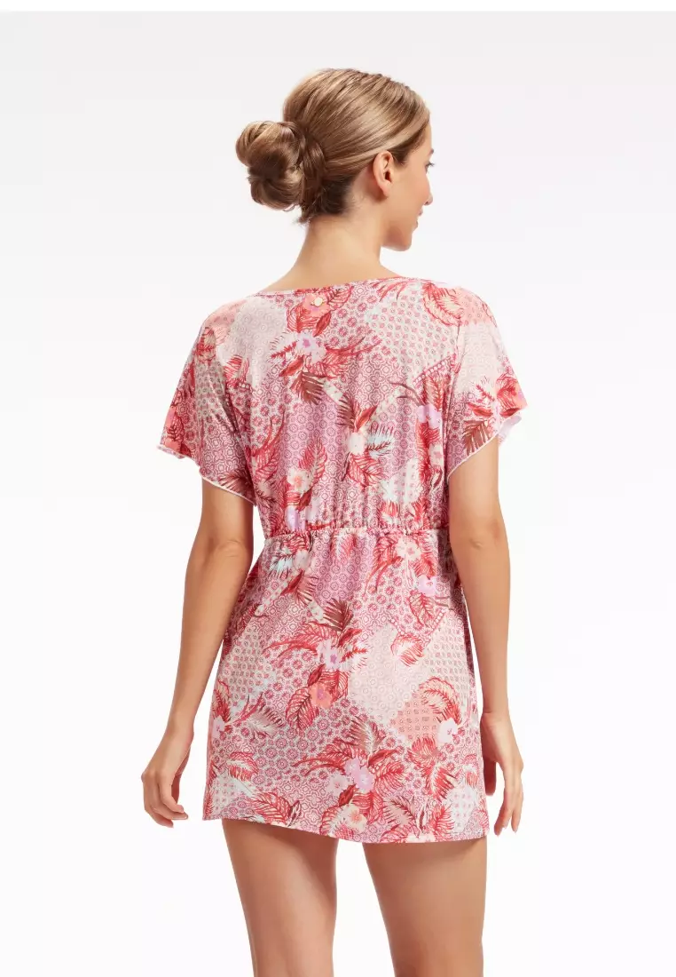 Bohemian Beauty Red V-neck Tied Kaftan