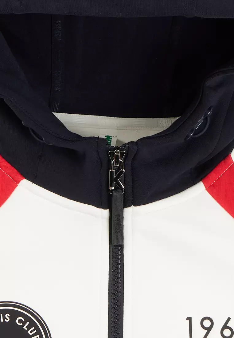 男裝 TENNIS CLUB LOGO 拼色連帽外套