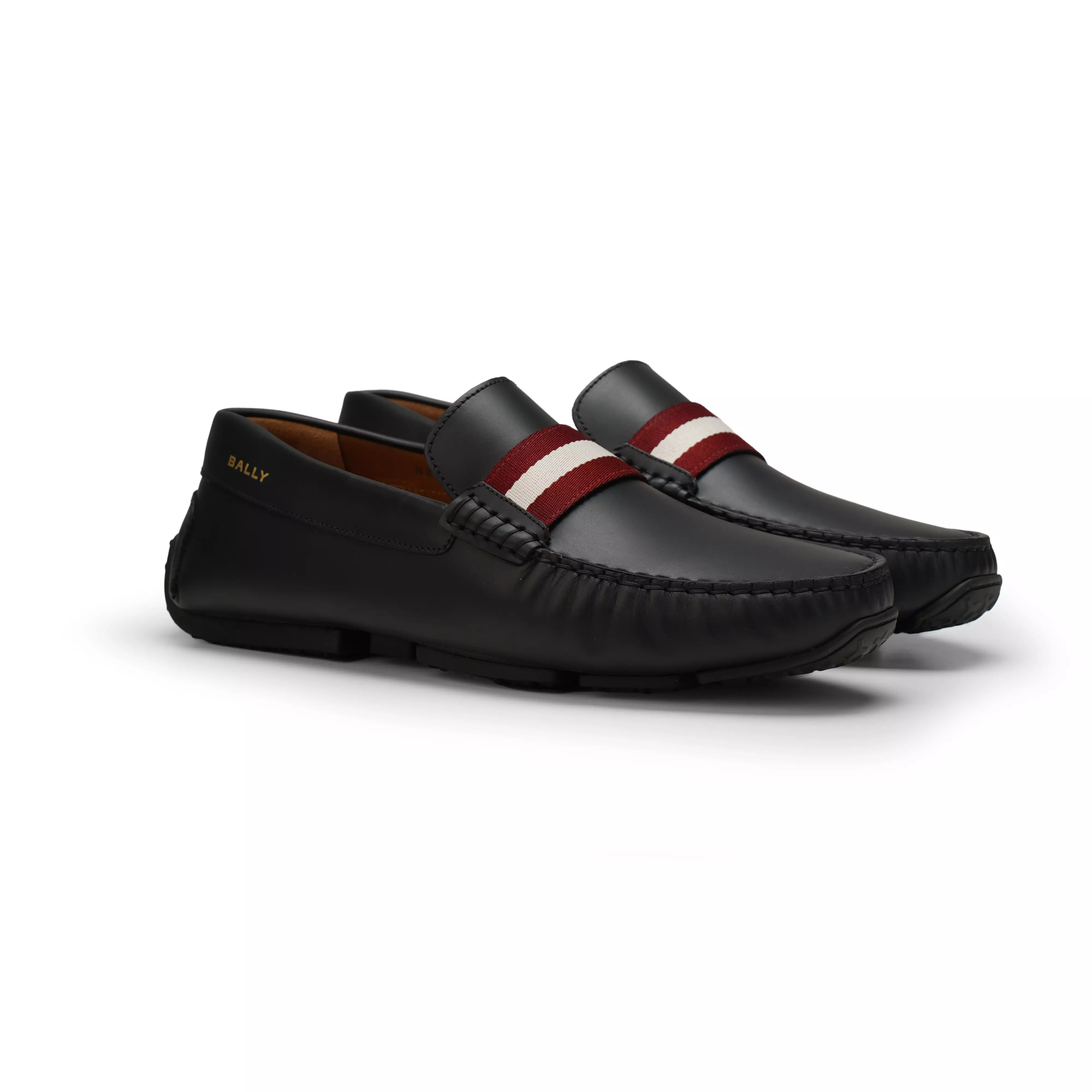 Bally Perthy Smooth Leather Driver Loafers - Black