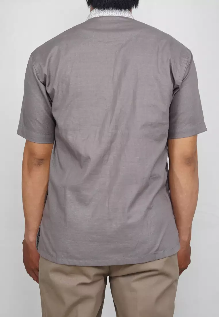 Crocodile KOKO Katun | Lengan Pendek | Corak Batik Men Shirt Kemeja | Relax Fit 1087