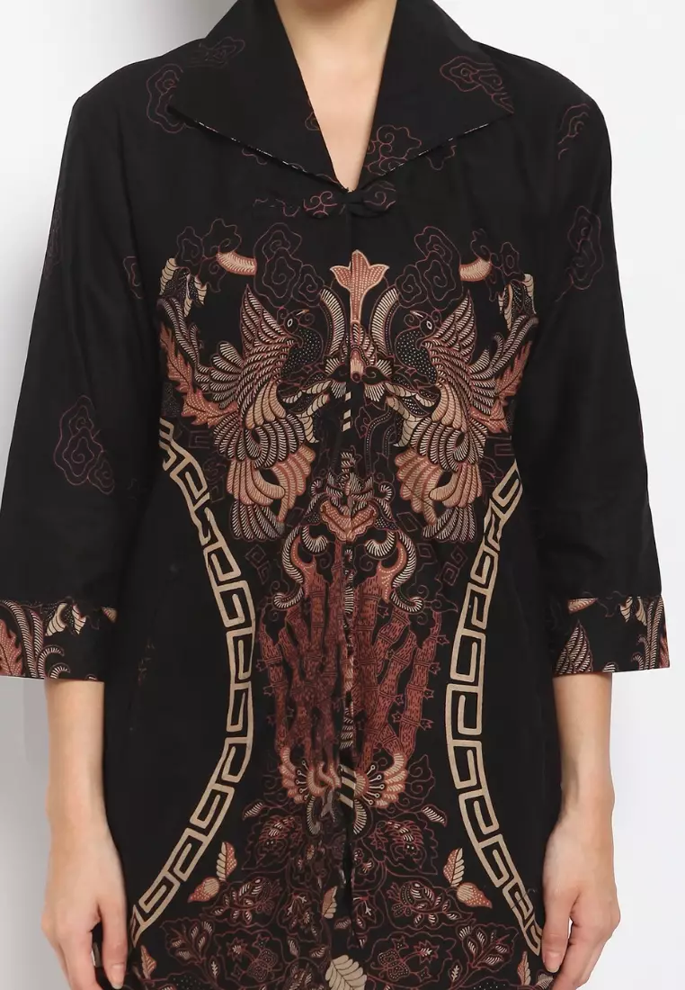 Tunik Batik Premium Black Mega