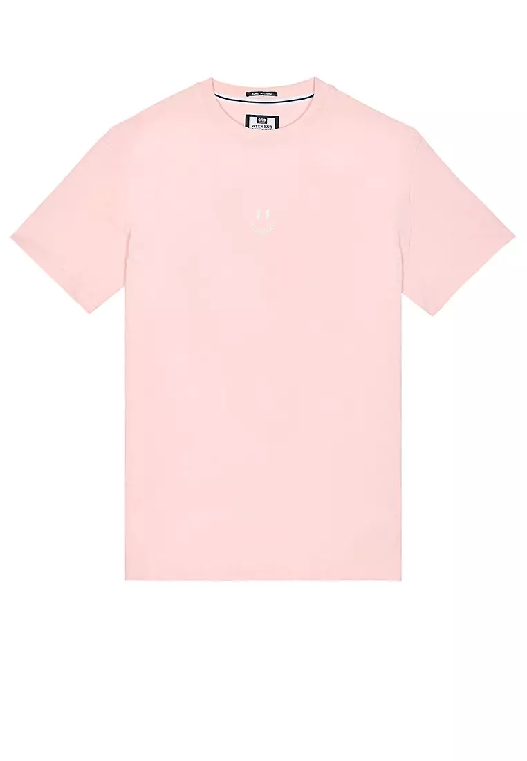 MENS PALE BLUSH SMILE GRAPHIC TEE